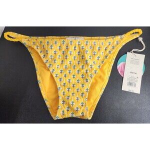 Rhode Low Rise High Leg Cheeky Bikini Swim Bottom Size Large 12-14 Yellow Lotus
